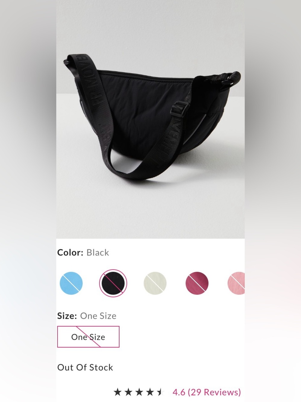 FP Movement by Free People ~ Bulls Eye Sling Bag ~ Black ~ *NWT* - Picture 13 of 15